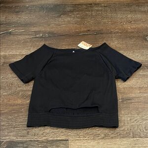 Free People NWT black crop top Large